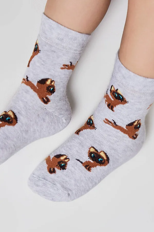 Брестские Носки детские 3053 СОЮЗМУЛЬТФИЛЬМ БРЕСТСКИЕ, светло-серый меланж - фото 2