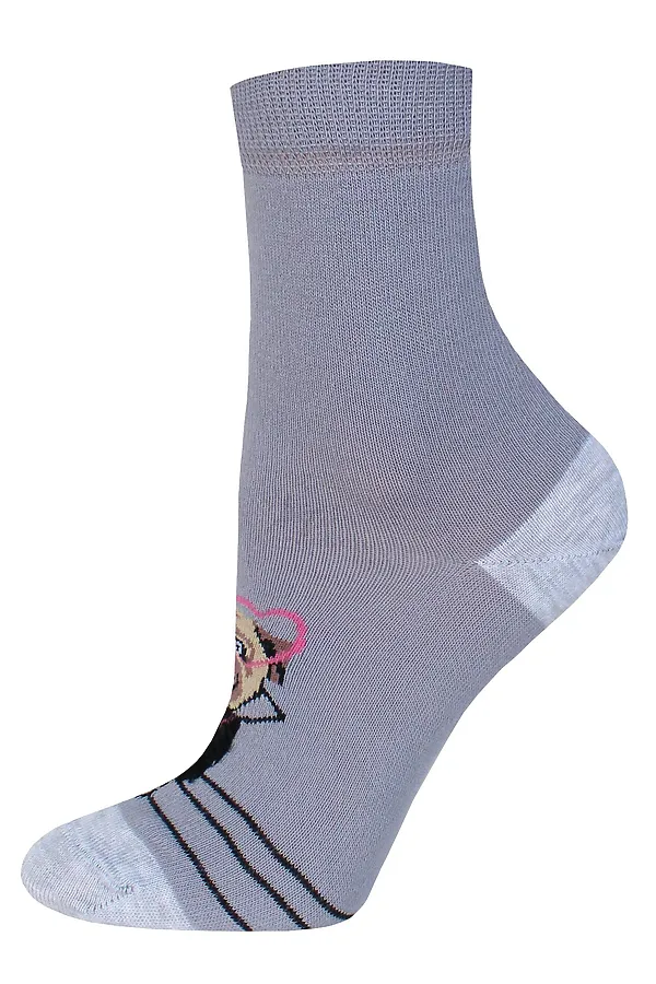 Брестские Носки женские 1133 CLASSIC (с пушистым рисунком) БРЕСТСКИЕ, серый-сиреневый - фото 2