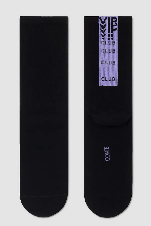 CONTE ACTIVE Носки женские (удлиненные) CONTE ELEGANT, черно-сиреневый - фото 2