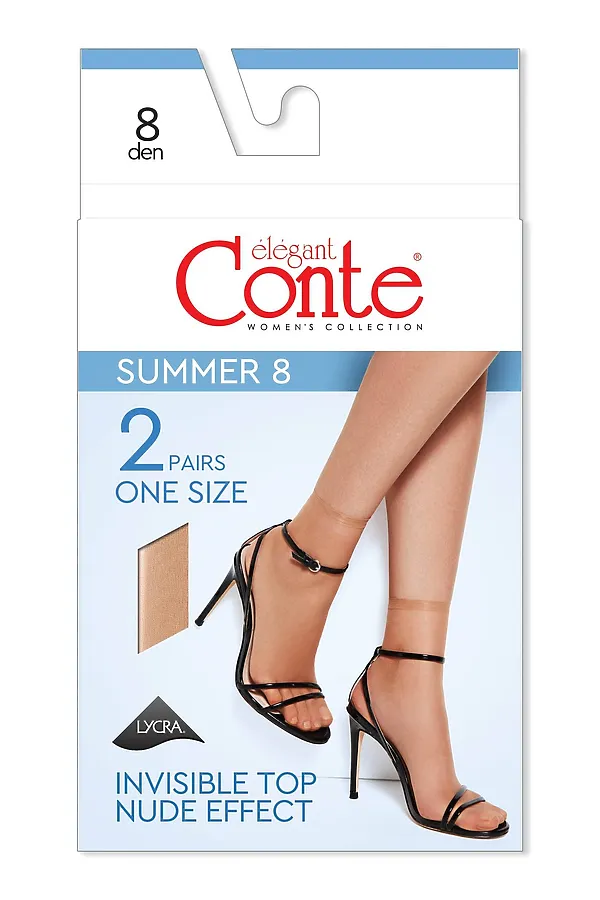 CONTE SUMMER 8 (2 пары) Носки женские CONTE ELEGANT, бронза - фото 2