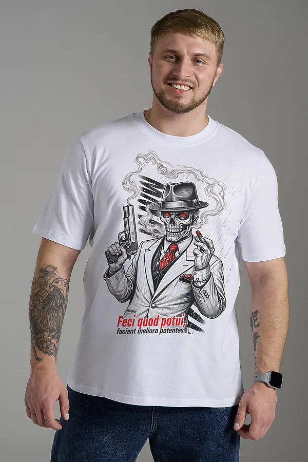 Футболка 8592 НАТАЛИ, белый+мафия - фото 2