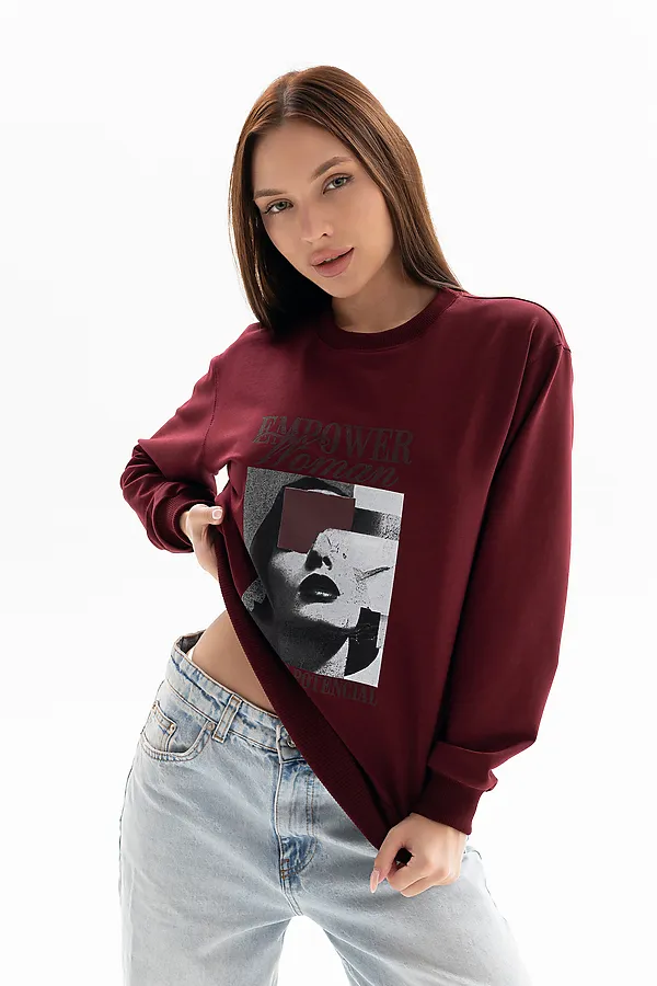 Толстовка 00028 НАТАЛИ, бордовый - фото 2