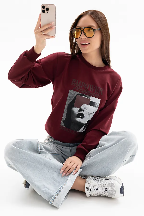 Толстовка 00028 НАТАЛИ, бордовый - фото 2