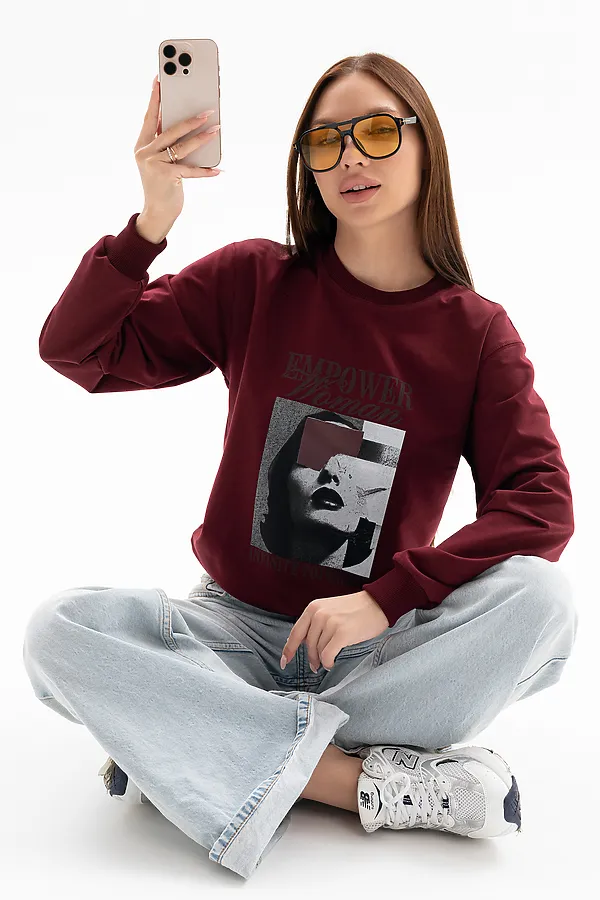 Толстовка 00028 НАТАЛИ, бордовый - фото 2