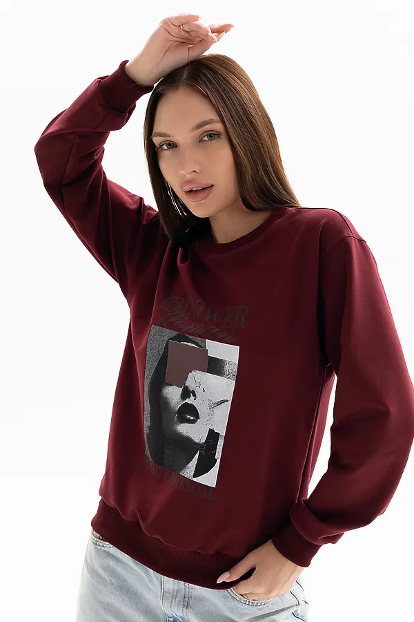 Толстовка 00028 НАТАЛИ, бордовый - фото 2