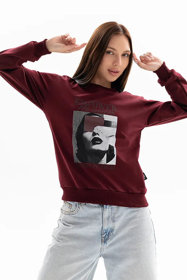 Толстовка 00028 НАТАЛИ, бордовый - фото 2