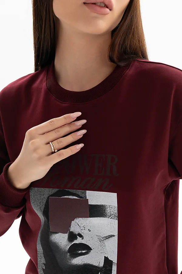 Толстовка 00028 НАТАЛИ, бордовый - фото 2