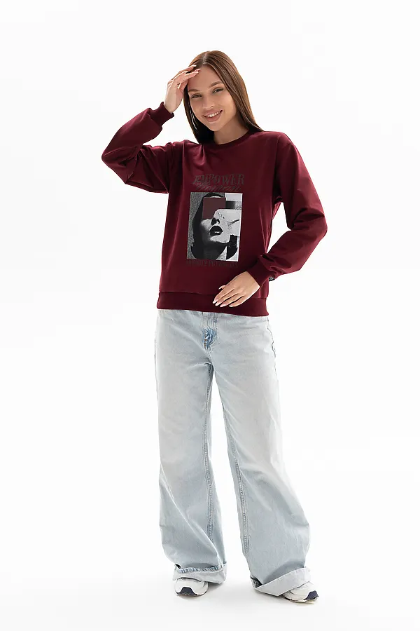 Толстовка 00028 НАТАЛИ, бордовый - фото 2