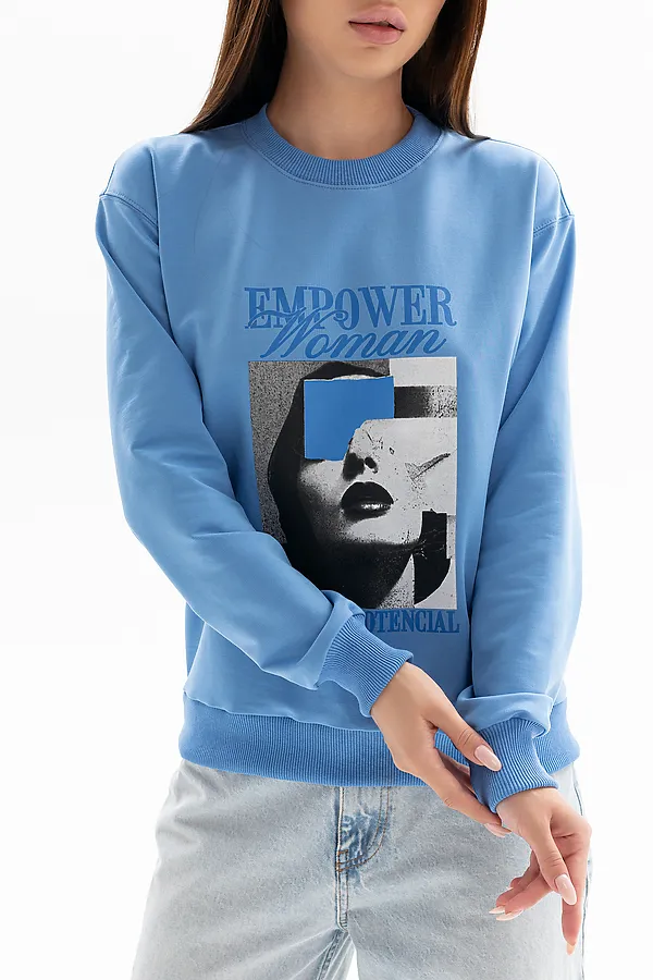 Толстовка 00028 НАТАЛИ, сине-голубой - фото 2