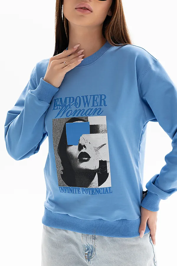 Толстовка 00028 НАТАЛИ, сине-голубой - фото 2