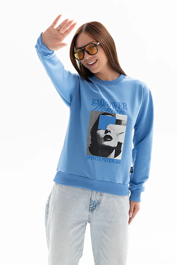 Толстовка 00028 НАТАЛИ, сине-голубой - фото 2