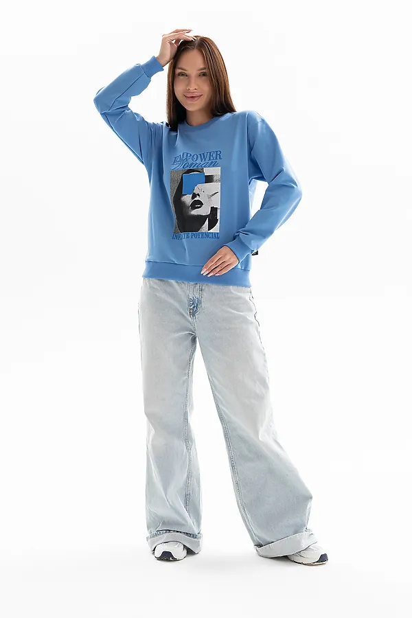 Толстовка 00028 НАТАЛИ, сине-голубой - фото 2