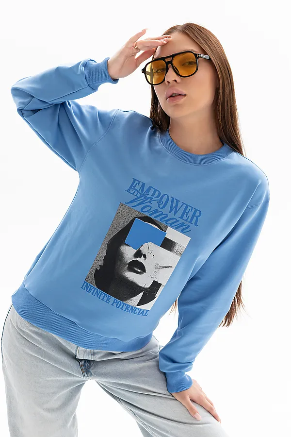 Толстовка 00028 НАТАЛИ, сине-голубой - фото 2