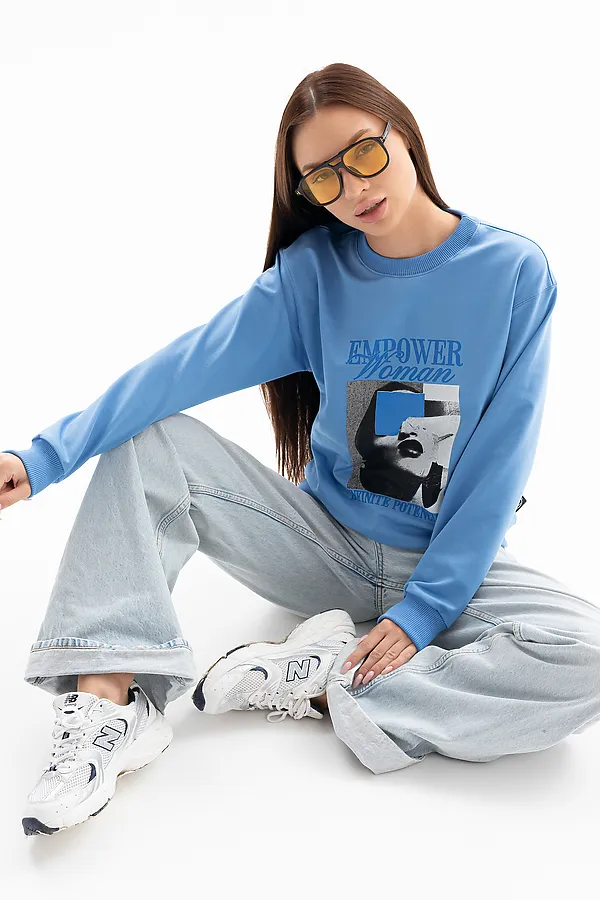 Толстовка 00028 НАТАЛИ, сине-голубой - фото 2