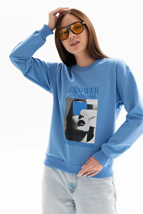 Толстовка 00028 НАТАЛИ, сине-голубой - фото 2