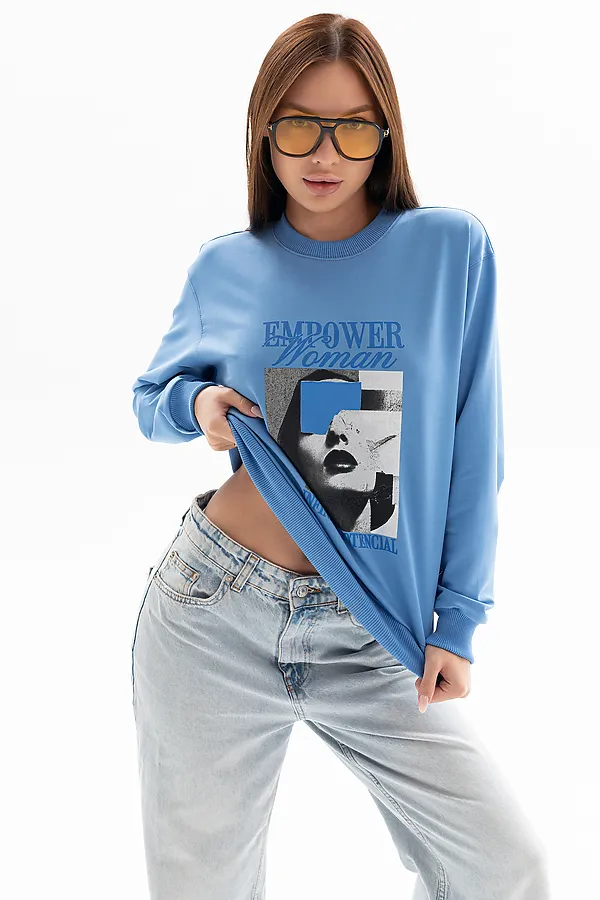 Толстовка 00028 НАТАЛИ, сине-голубой - фото 2