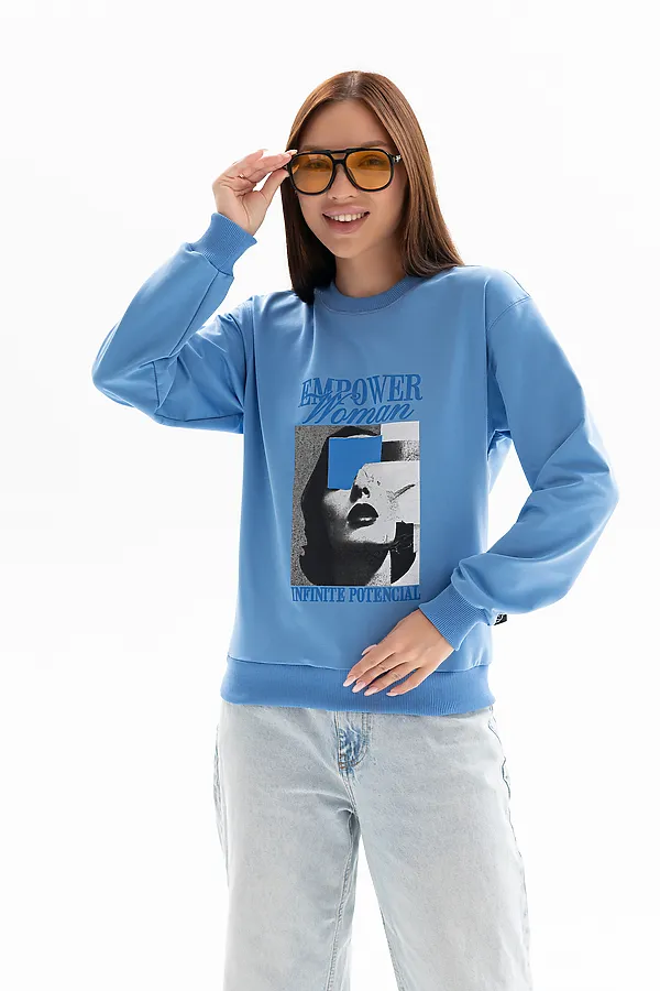 Толстовка 00028 НАТАЛИ, сине-голубой - фото 2