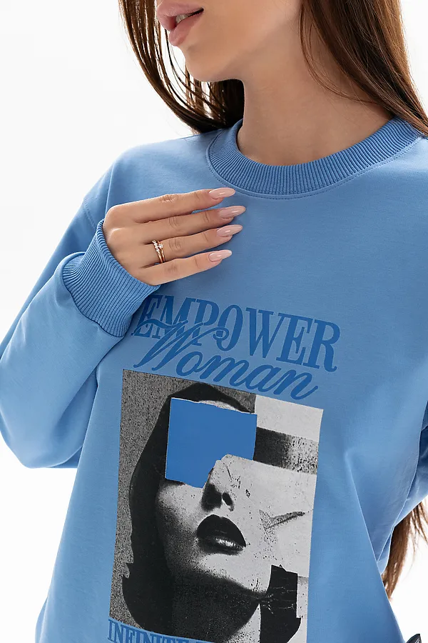 Толстовка 00028 НАТАЛИ, сине-голубой - фото 2