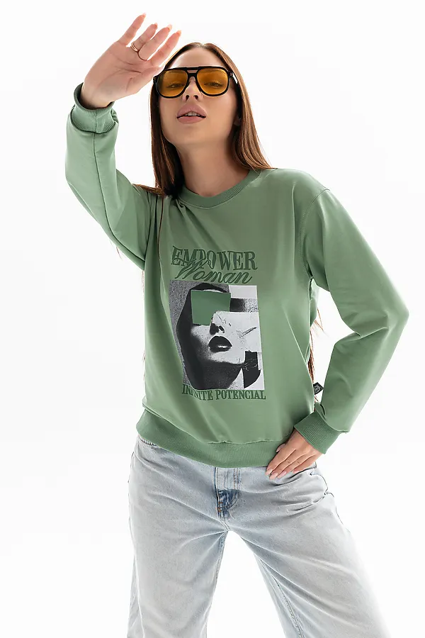 Толстовка 00028 НАТАЛИ, светло-оливковый - фото 2