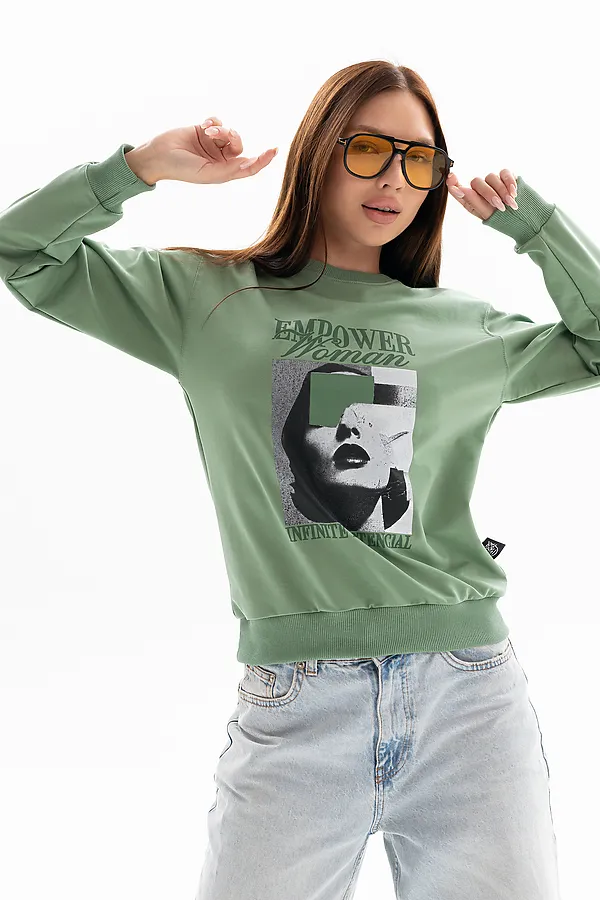 Толстовка 00028 НАТАЛИ, светло-оливковый - фото 2