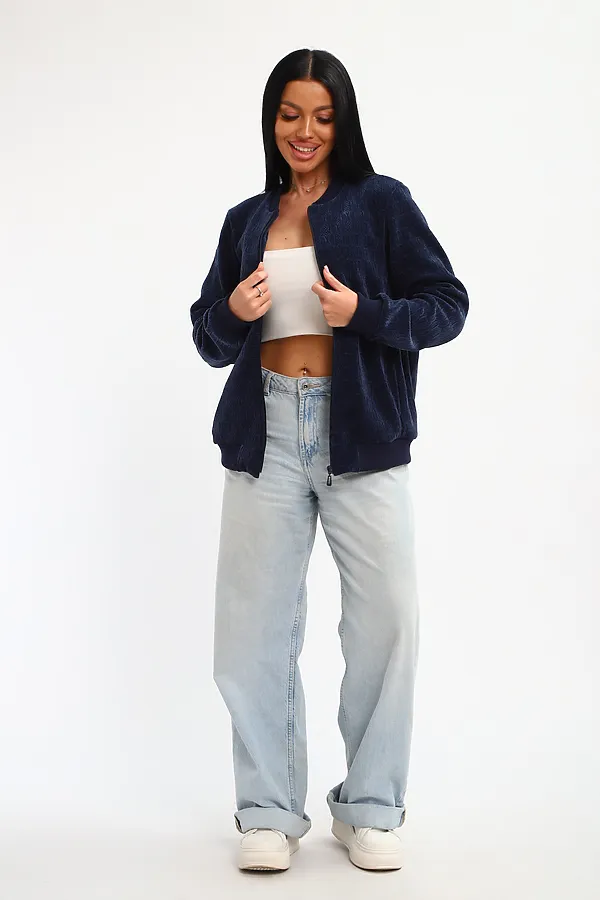 Бомбер на молнии 001 НАТАЛИ, синий - фото 2