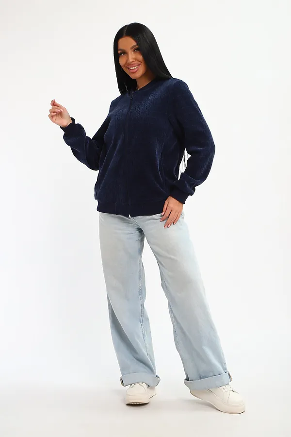 Бомбер на молнии 001 НАТАЛИ, синий - фото 2