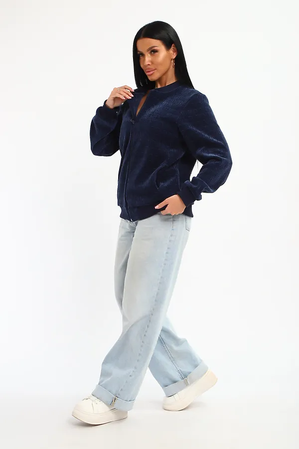 Бомбер на молнии 001 НАТАЛИ, синий - фото 2