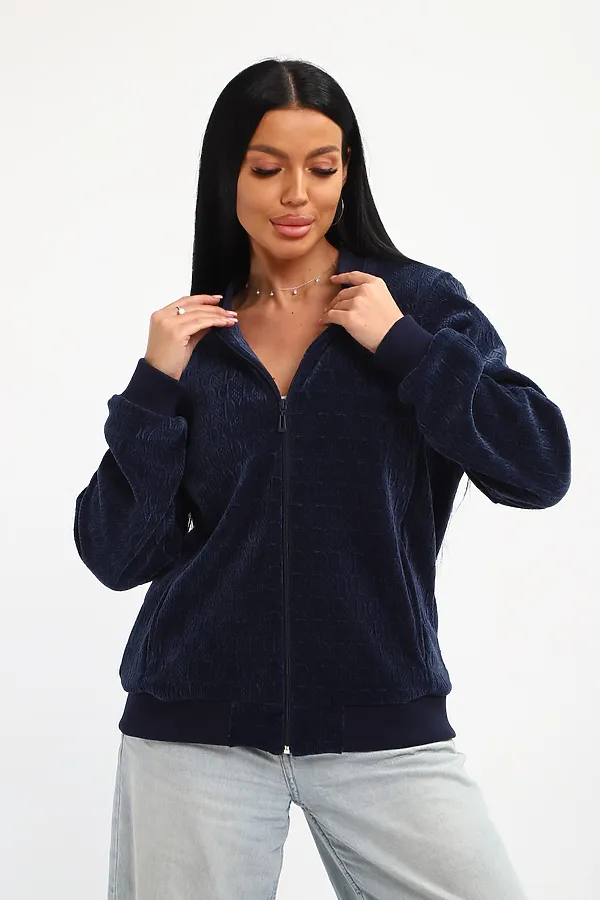 Бомбер на молнии 001 НАТАЛИ, синий - фото 2