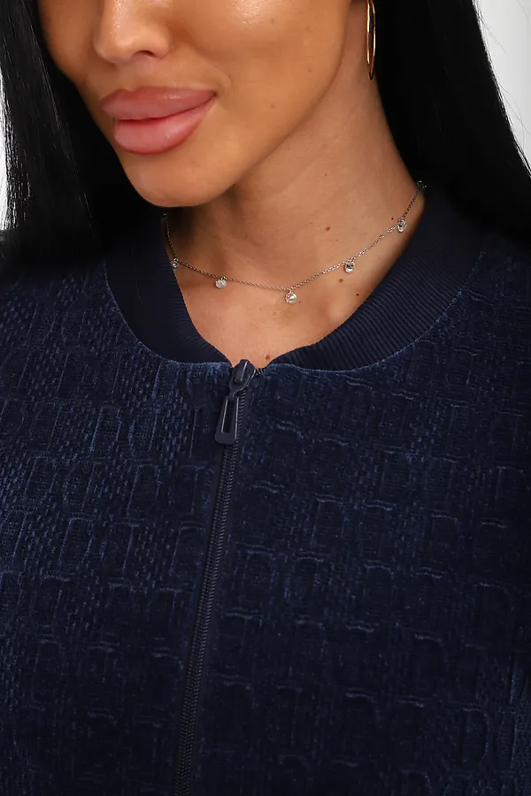 Бомбер на молнии 001 НАТАЛИ, синий - фото 2