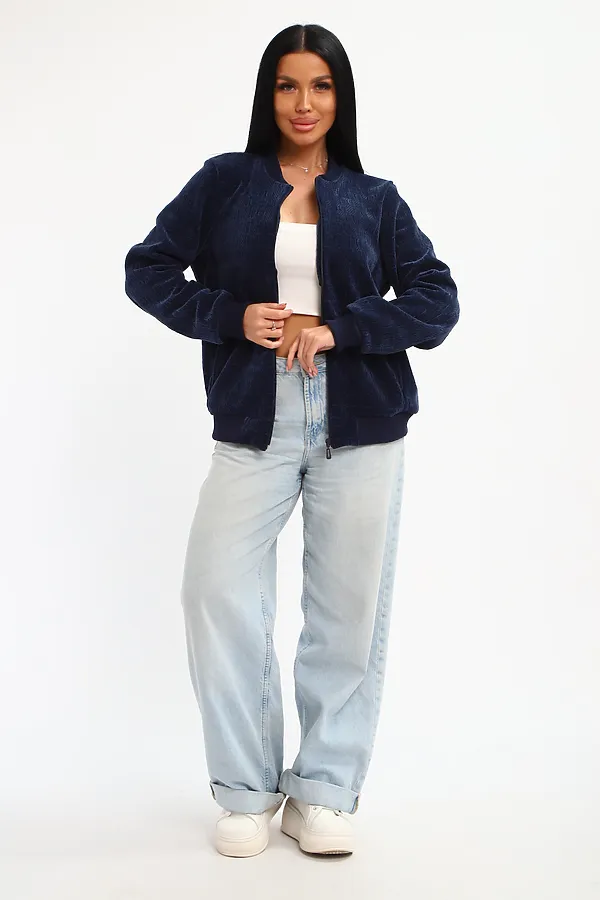 Бомбер на молнии 001 НАТАЛИ, синий - фото 2