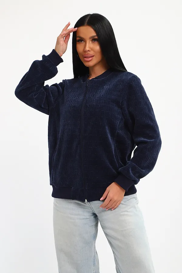 Бомбер на молнии 001 НАТАЛИ, синий - фото 2