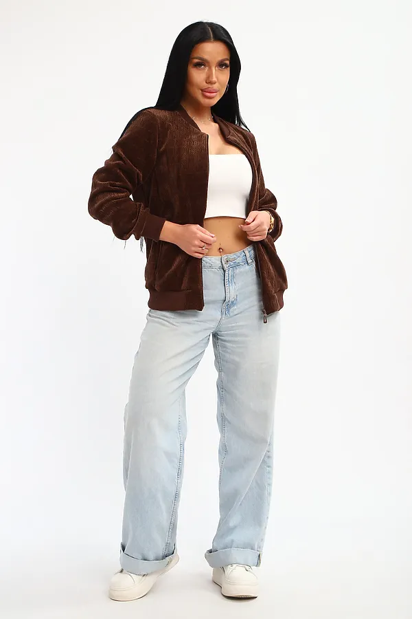 Бомбер на молнии 001 НАТАЛИ, шоколад - фото 2