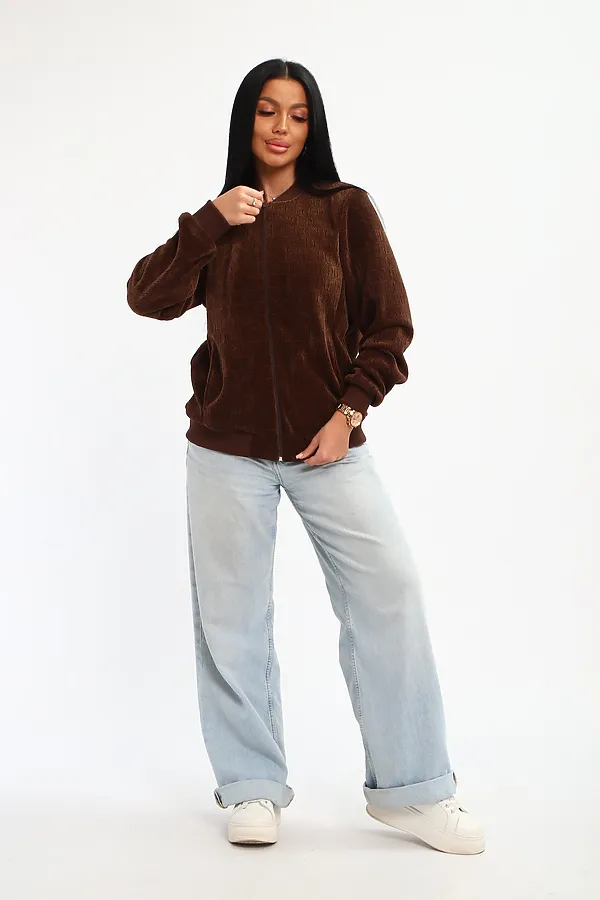 Бомбер на молнии 001 НАТАЛИ, шоколад - фото 2