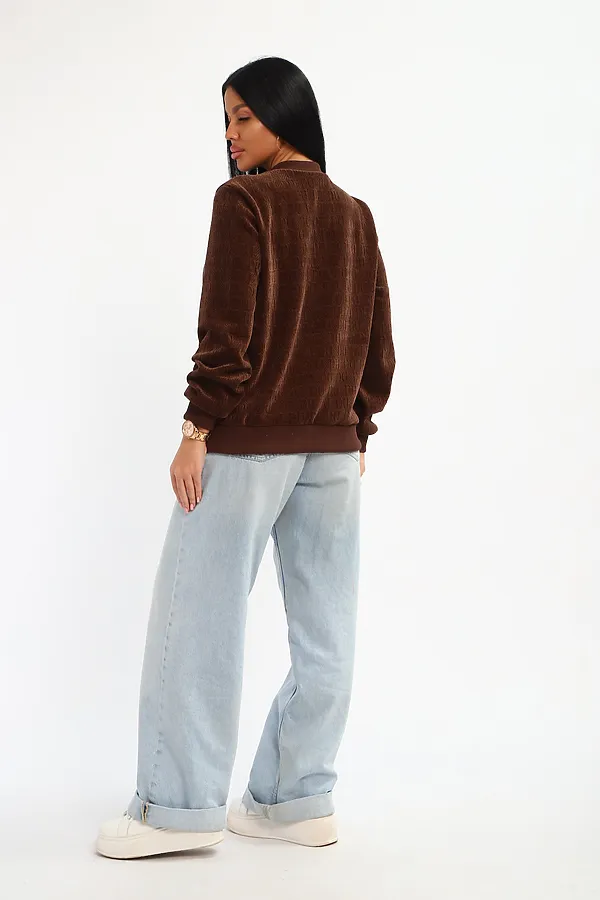 Бомбер на молнии 001 НАТАЛИ, шоколад - фото 2