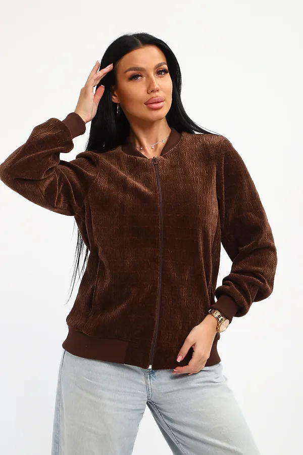 Бомбер на молнии 001 НАТАЛИ, шоколад - фото 2