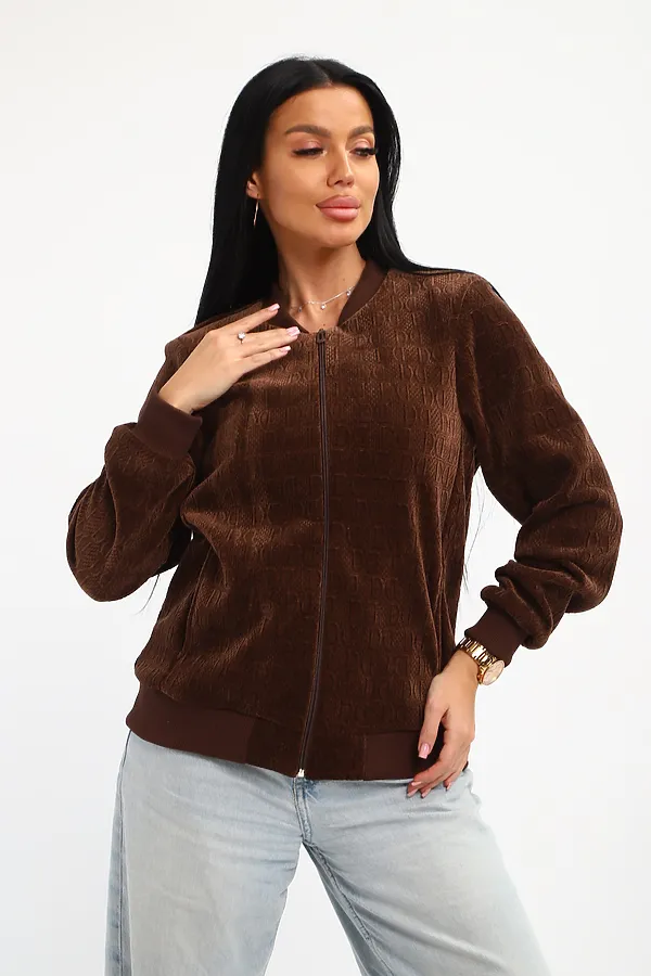 Бомбер на молнии 001 НАТАЛИ, шоколад - фото 2