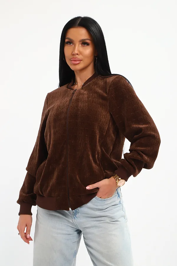 Бомбер на молнии 001 НАТАЛИ, шоколад - фото 2