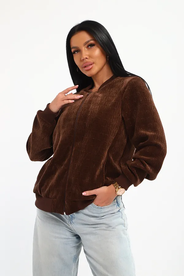 Бомбер на молнии 001 НАТАЛИ, шоколад - фото 2