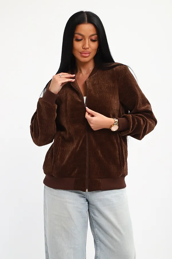Бомбер на молнии 001 НАТАЛИ, шоколад - фото 2