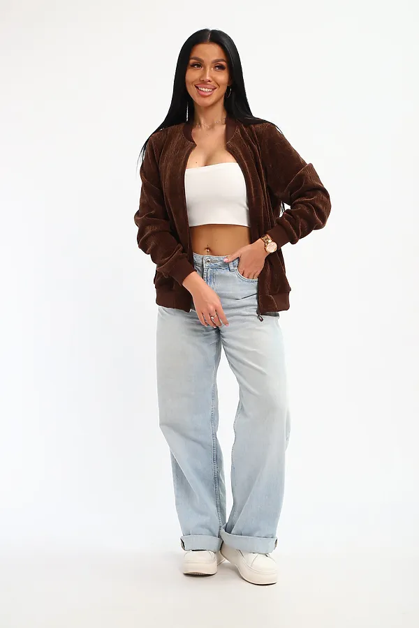 Бомбер на молнии 001 НАТАЛИ, шоколад - фото 2