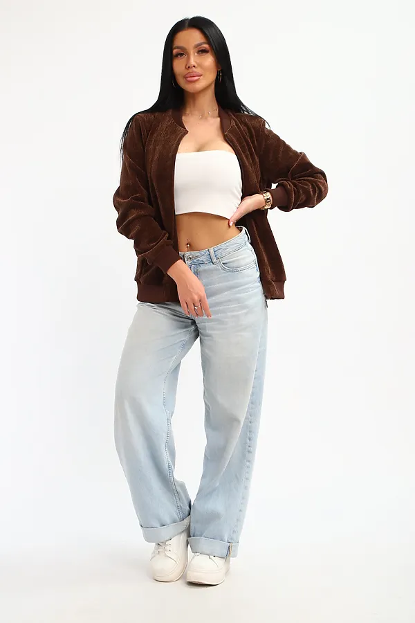 Бомбер на молнии 001 НАТАЛИ, шоколад - фото 2