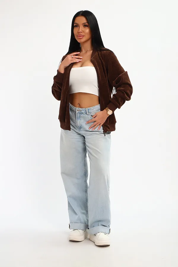 Бомбер на молнии 001 НАТАЛИ, шоколад - фото 2