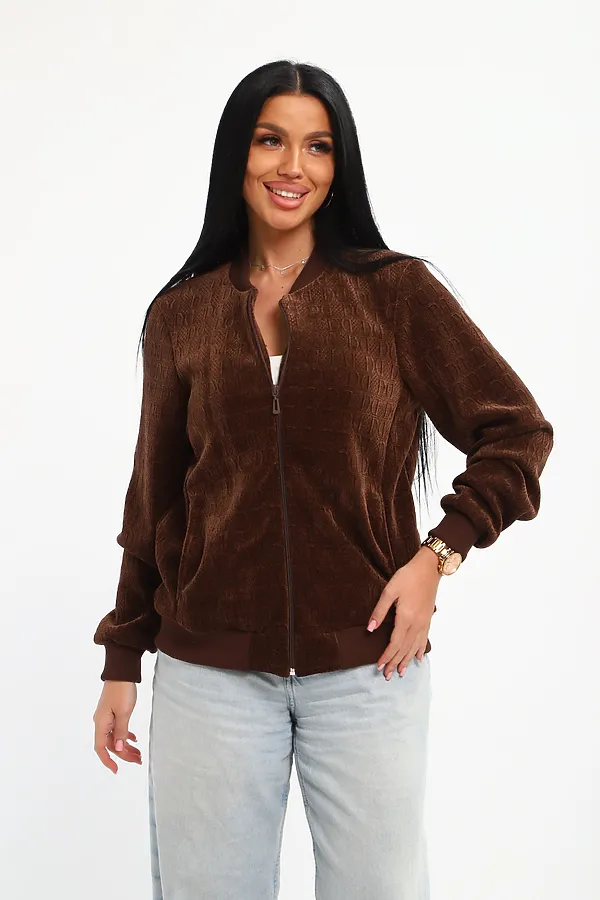 Бомбер на молнии 001 НАТАЛИ, шоколад - фото 2