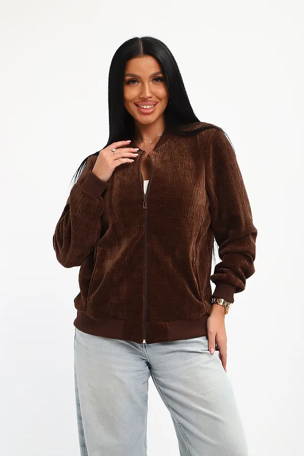 Бомбер на молнии 001 НАТАЛИ, шоколад - фото 2