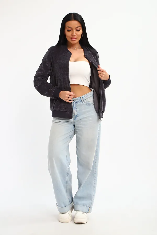 Бомбер на молнии 001 НАТАЛИ, графит - фото 2