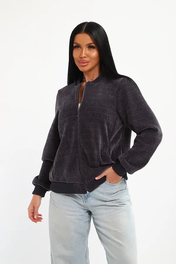 Бомбер на молнии 001 НАТАЛИ, графит - фото 2