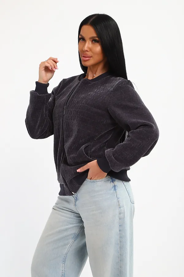 Бомбер на молнии 001 НАТАЛИ, графит - фото 2