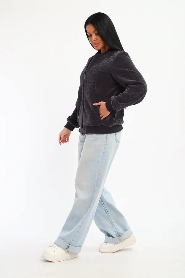 Бомбер на молнии 001 НАТАЛИ, графит - фото 2