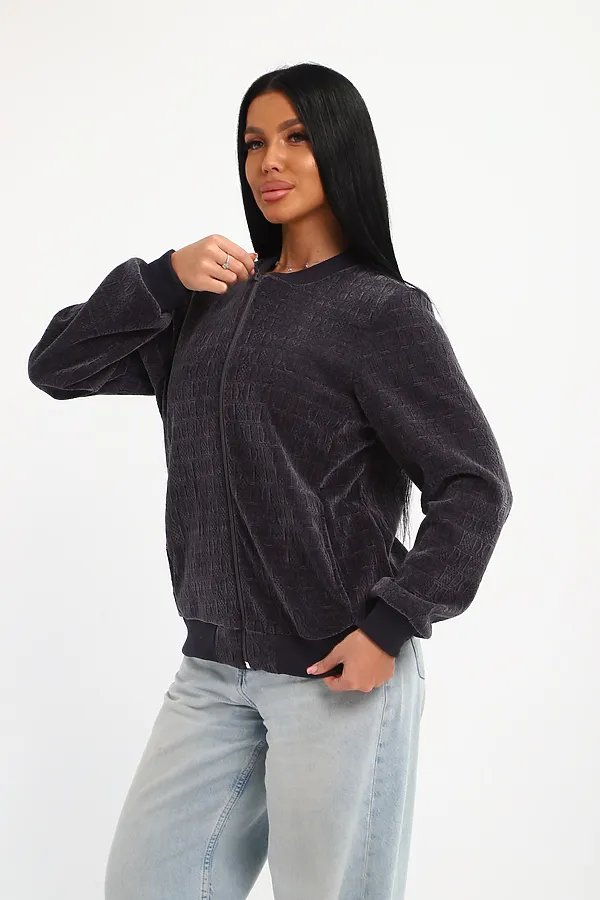 Бомбер на молнии 001 НАТАЛИ, графит - фото 2