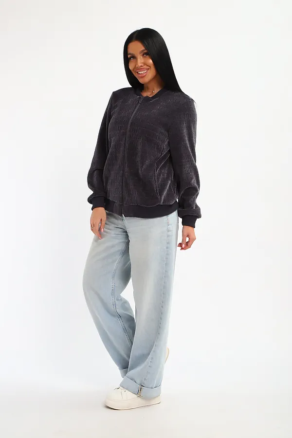 Бомбер на молнии 001 НАТАЛИ, графит - фото 2